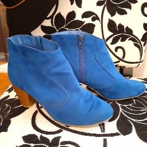 Electric Blue Suede Boots